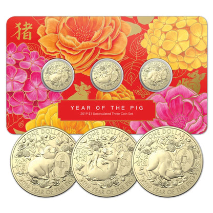 2024-2012 Royal Australian Mint Lunar Year of the Dragon $1 13 carded coin collection