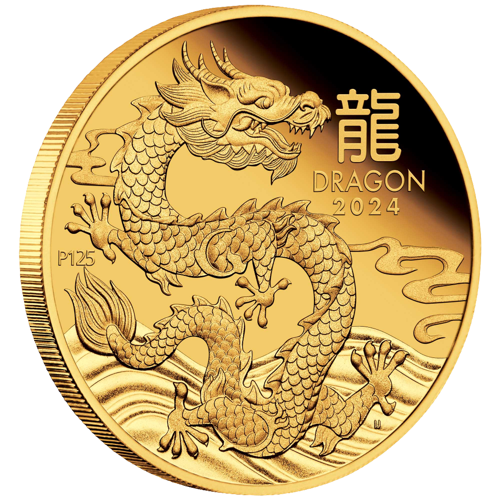 2024 Australian Lunar Series III  Year of the Dragon 1oz Gold Proof Coin