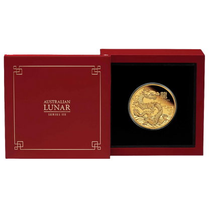 2024 Australian Lunar Series III  Year of the Dragon 1oz Gold Proof Coin