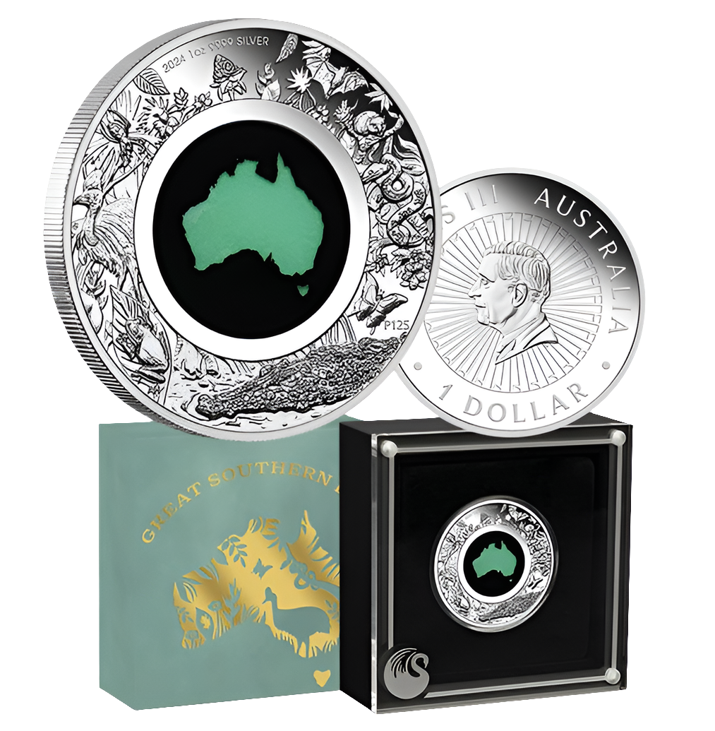 2024 Great Southern Land 1oz Silver Proof Chrysoprase Coin Preorder