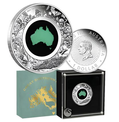 2024 Great Southern Land 1oz Silver Proof Chrysoprase Coin Preorder