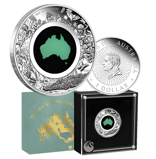 2024 Great Southern Land 1oz Silver Proof Chrysoprase Coin Preorder