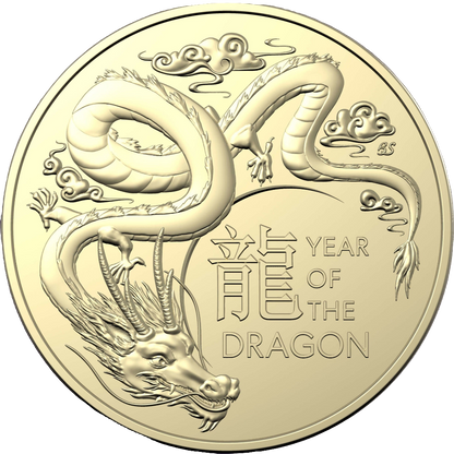 2024 Royal Australian Mint  $1 Australia Lunar Year of the Dragon Two-Coin UNC