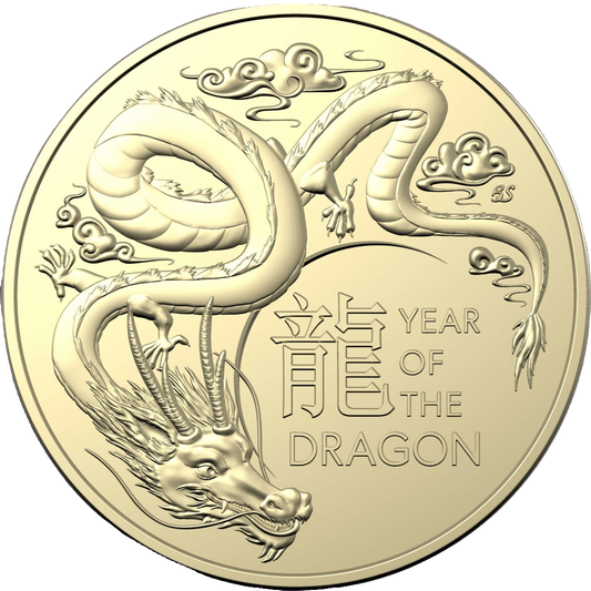 2024 Royal Australian Mint  $1 Australia Lunar Year of the Dragon Two-Coin UNC