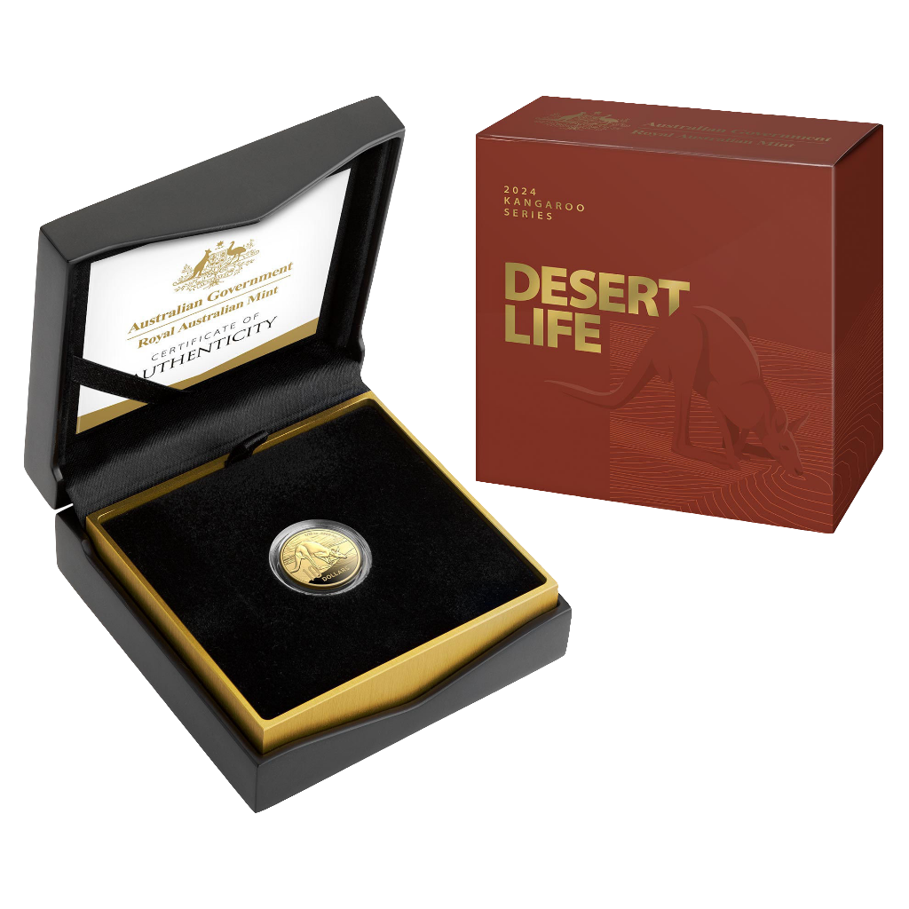 2024 RAM KANGAROO SERIES Desert Life $10 1/10th oz Gold proof coin