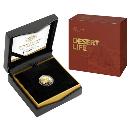 2024 RAM KANGAROO SERIES Desert Life $10 1/10th oz Gold proof coin