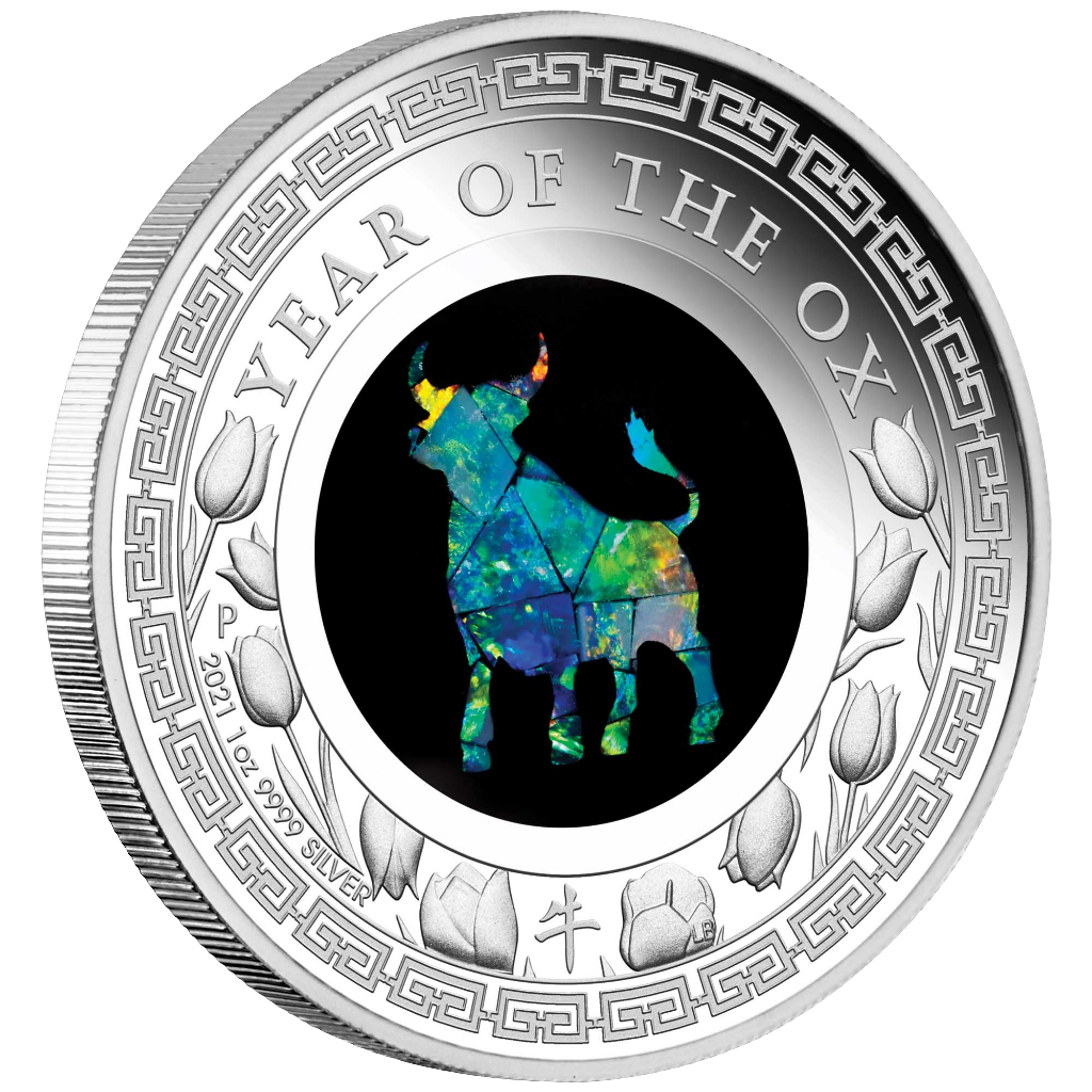 2021 Australian Opal Lunar Series Year of the Ox 1oz Silver Proof Coin