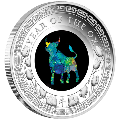 2021 Australian Opal Lunar Series Year of the Ox 1oz Silver Proof Coin