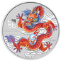 2024 Perth Mint  Lunar New Year Of Dragon Red Dragon 1/2oz Silver Coloured Coin in Capsule