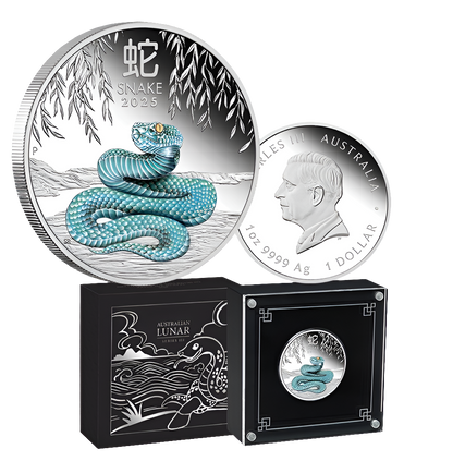 2025 Australian Lunar Series III Year of the Snake 1oz Silver Coloured Proof Coin Preorder