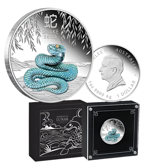 2025 Australian Lunar Series III Year of the Snake 1oz Silver Coloured Proof Coin Preorder