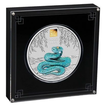 2025 Perth Mint Australian Lunar Series III Year of the Snake 1 Kilo Silver Coloured Coin with Gold Privy Mark