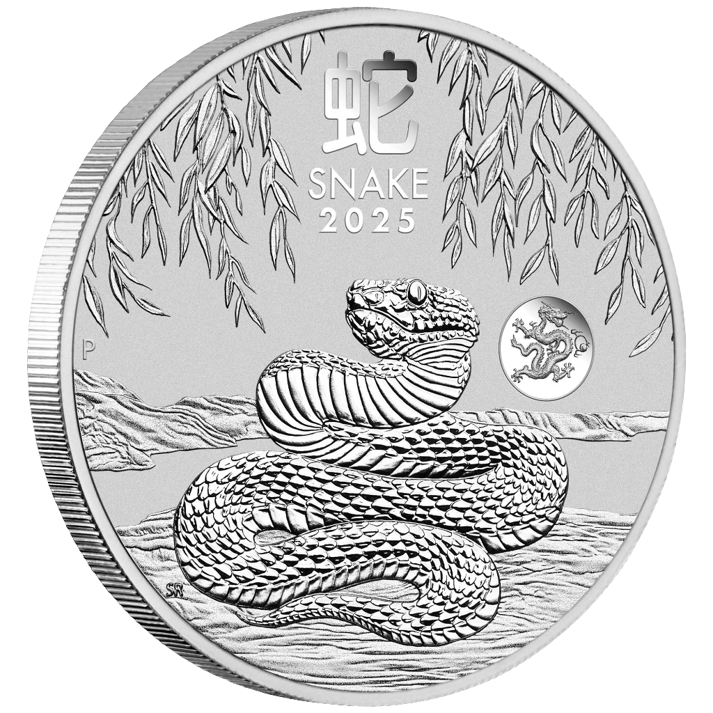 2025 Australian Lunar Series III Year of the Snake 1oz Silver Bullion Coin with Dragon Privy Mark