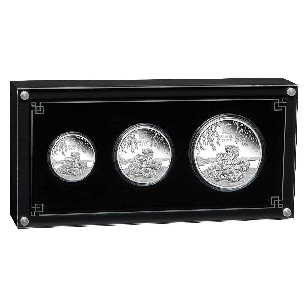 2025 Australian Lunar Series III Year of the Snake Silver Proof Three-Coin Set