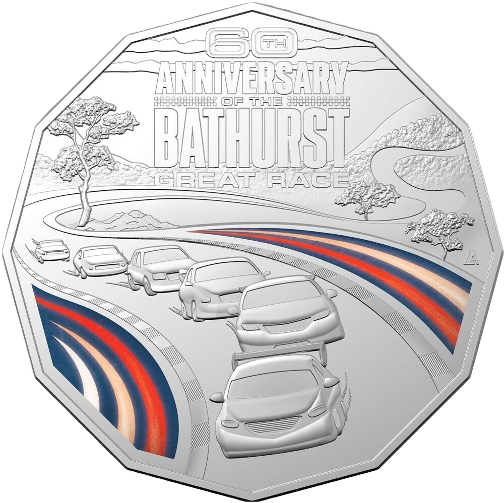 2023 Royal Australian Mint 60th Anniversary of Bathurst  50c Coloured UNC