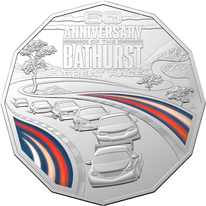 2023 Royal Australian Mint 60th Anniversary of Bathurst  50c Coloured UNC