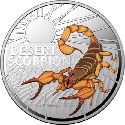 2023 Royal Australian Mint Most Dangerous - $5 Desert Scorpion 1oz .999 Silver Coloured Proof Coin