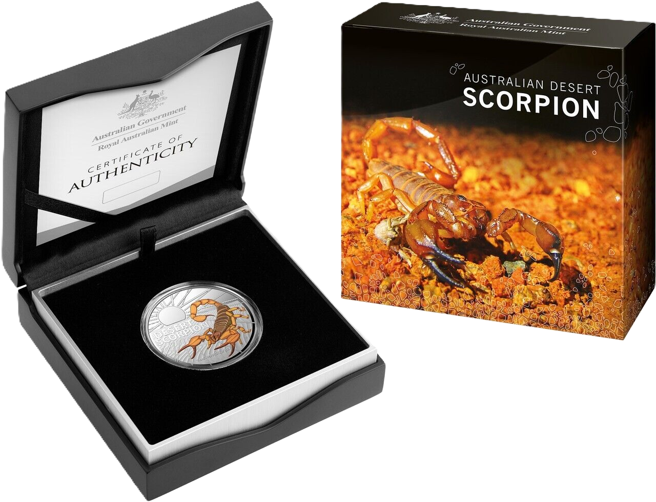 2023 Royal Australian Mint Most Dangerous - $5 Desert Scorpion 1oz .999 Silver Coloured Proof Coin