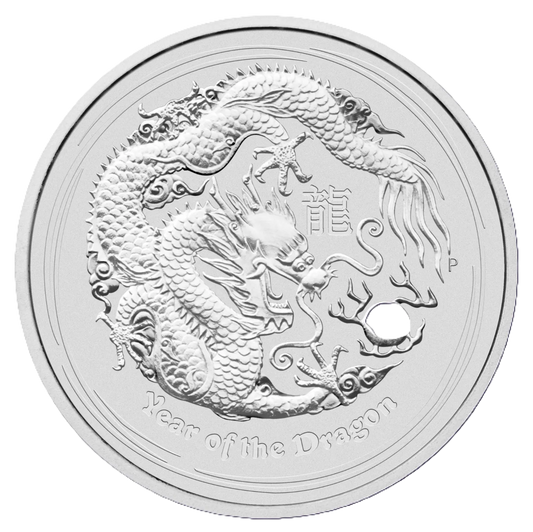 2012 PerthMint Australia Lunar Series II Year of the Dragon 1oz .999 Silver Bullion Coin