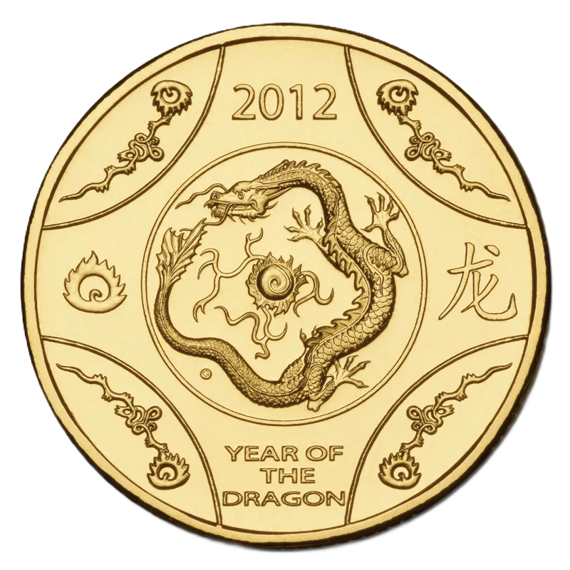 2012 Royal Australian Mint Lunar Year of the Dragon $1 Unc Coin