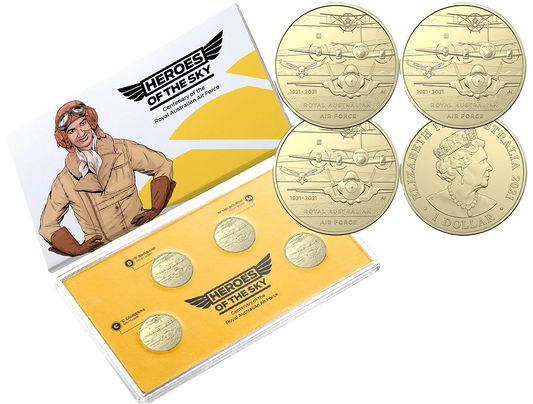 2021 1$ Heroes of the Sky Mintmark 4 Coin UNC Year Set