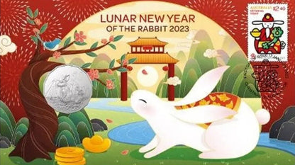 2023Year of the Rabbit 50c Postal Numismatic Cover PNC