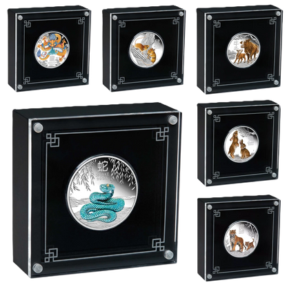 2020-2025 Perth Mint Australian Lunar Series III 1/2oz Silver Coloured Proof 6 Coin collection