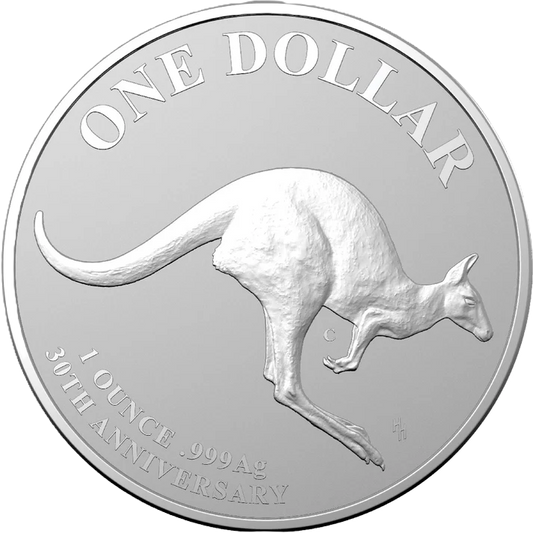 2023 Royal Australian Mint Kangaroo Series 30th Anni Mob of Thirty $1 1oz c mintmark Silver Coin