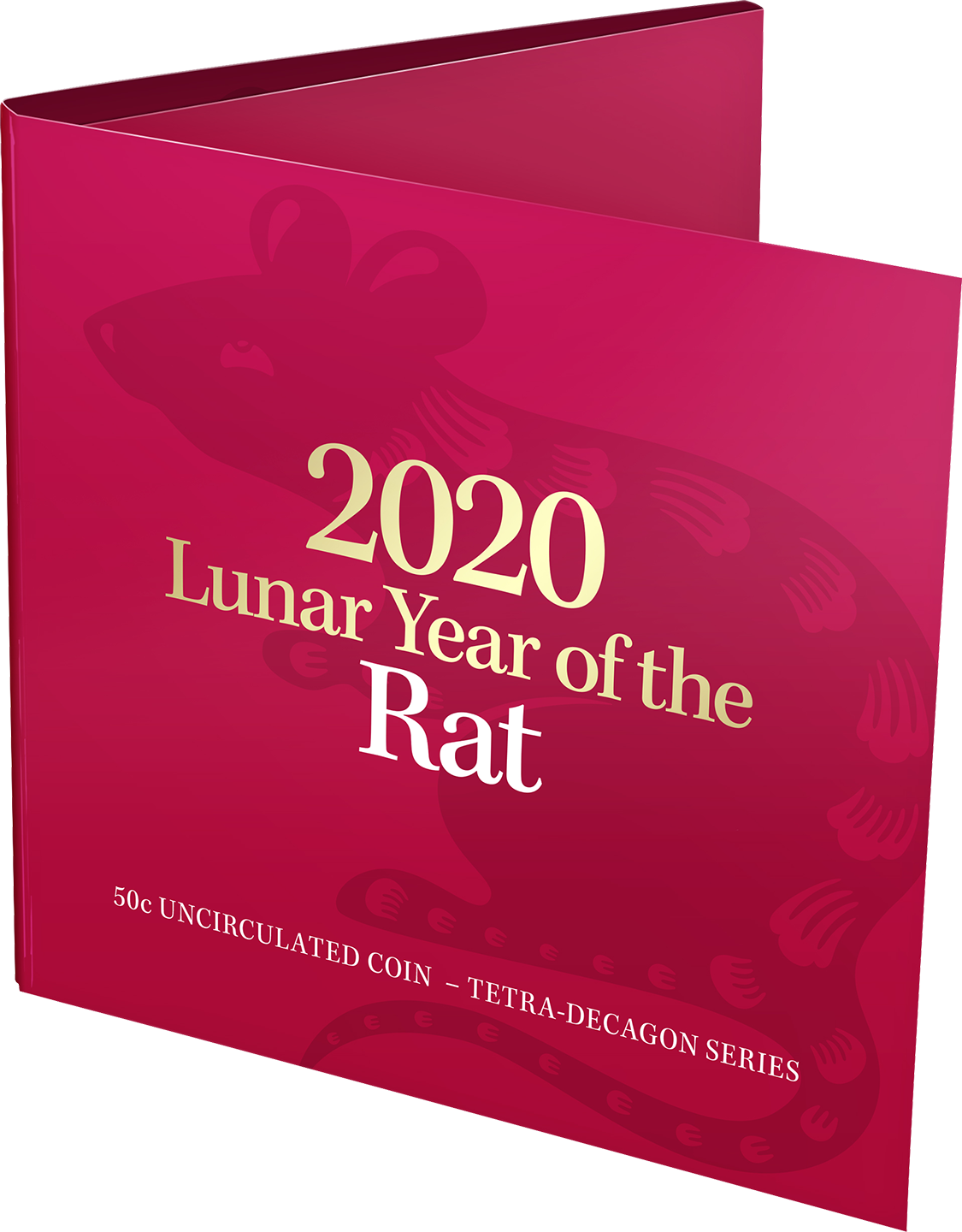 2020 Royal Australian Mint Lunar Year Of The Rat 50c Tetradecagon coin on card