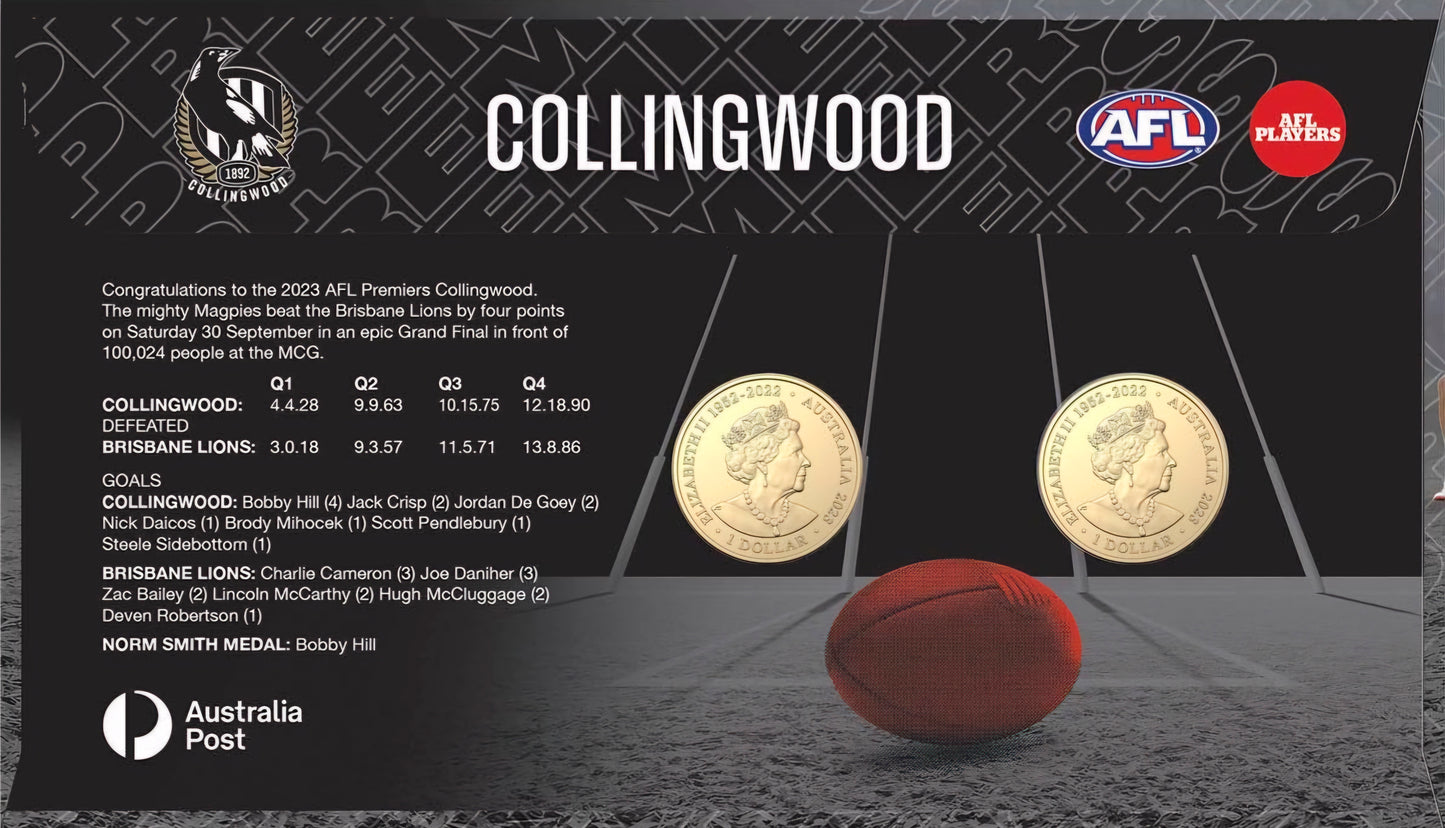 2023 AFL Grand Final Limited-Edition COLLINGWOOD Postal Numismatic Cover