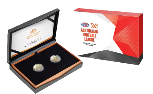 2024 AFL Season 2  One Dollar 1$ Coloured Two Coin Proof Set