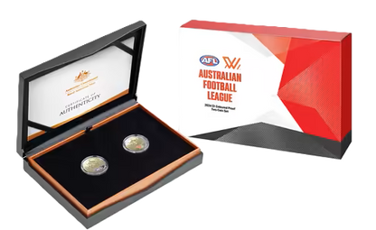 2024 AFL Season 2  One Dollar 1$ Coloured Two Coin Proof Set