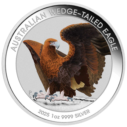 2025 Australian Wedge-tailed Eagle 1oz Silver Coloured Coin in Card