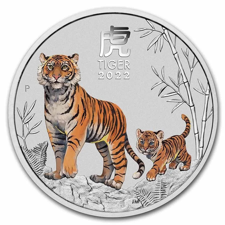 2022 Perth Mint Lunar Series III Year of the Tiger 1/2 oz Silver Proof Coin