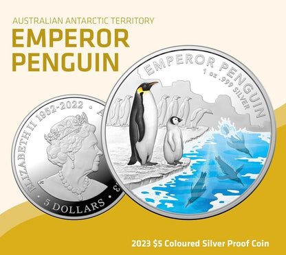 2023 Royal Australian Mint Emperor Penguin $5 Coloured Silver Proof Coin