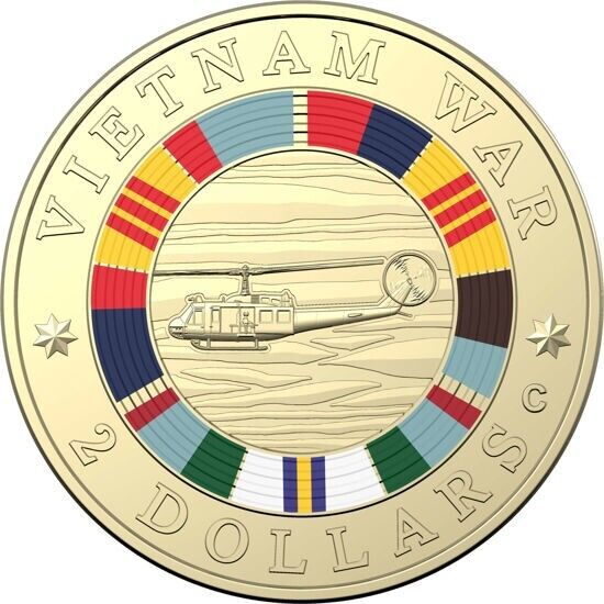 2023 Royal Australian Mint 50th Anniversary of Vietnam War $2 AlBr C Mintmark  Coin