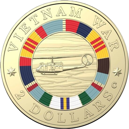 2023 Royal Australian Mint 50th Anniversary of Vietnam War $2 AlBr C Mintmark  Coin