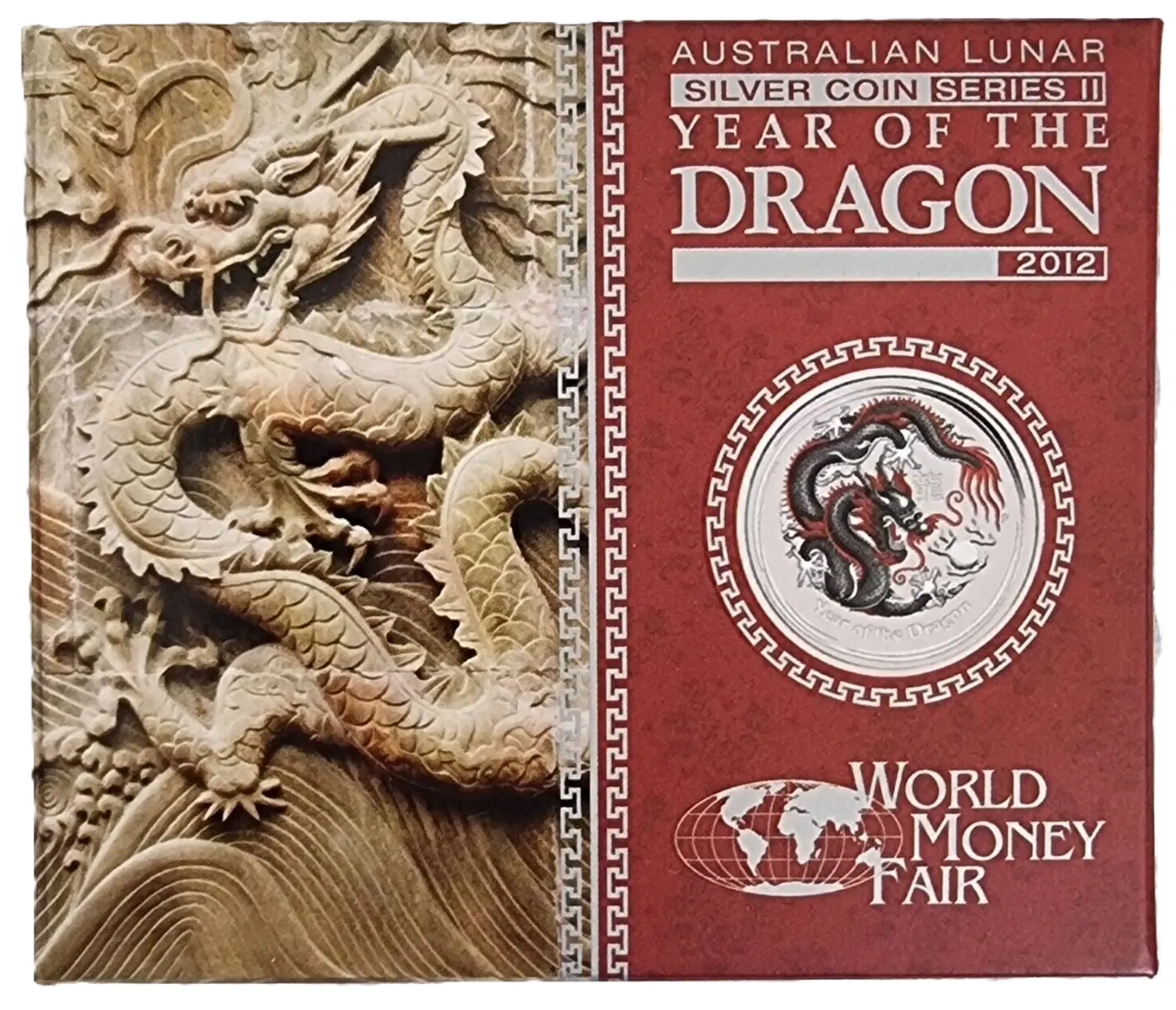 2012 PerthMint  World Money Fair - Australian Lunar Series II - Year of the Dragon 1oz Silver Black Coloured coin