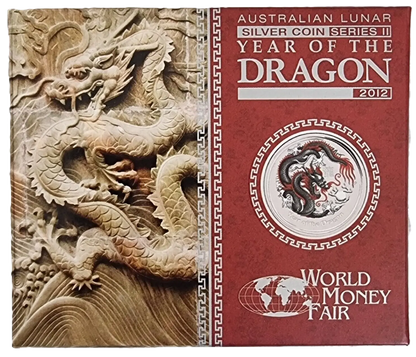 2012 PerthMint  World Money Fair - Australian Lunar Series II - Year of the Dragon 1oz Silver Black Coloured coin