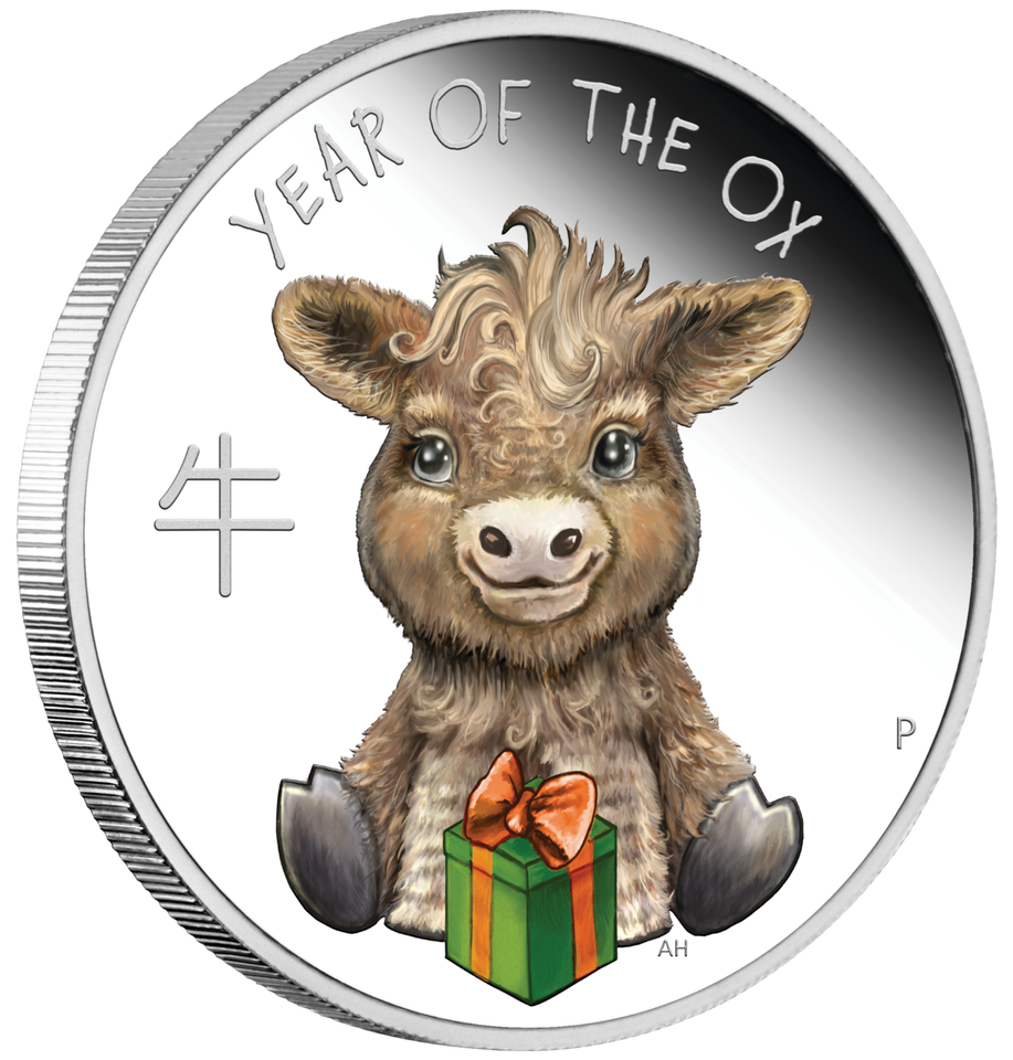 2021 PerthMint Baby Ox 1/2oz Silver Proof Coloured Coin