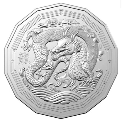 2024 RAM 50c Unc Tetradecagon Lunar Year Of The Dragon Coin