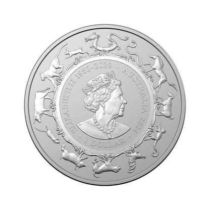 2024 Australian Lunar Series - Year of the Dragon  -  Royal Australian Mint - $1 1oz Silver Bullion Coin