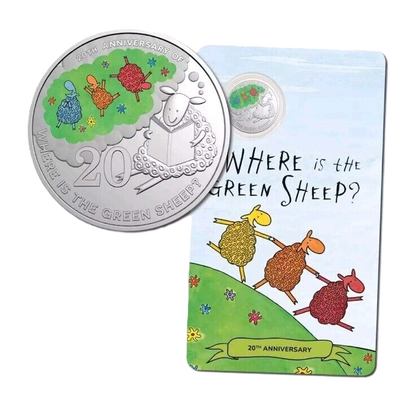 2024 Where is the Green Sheep 20c coloured coin in Card & 2023 Edward the Emu 20c coin on Special Edition Book