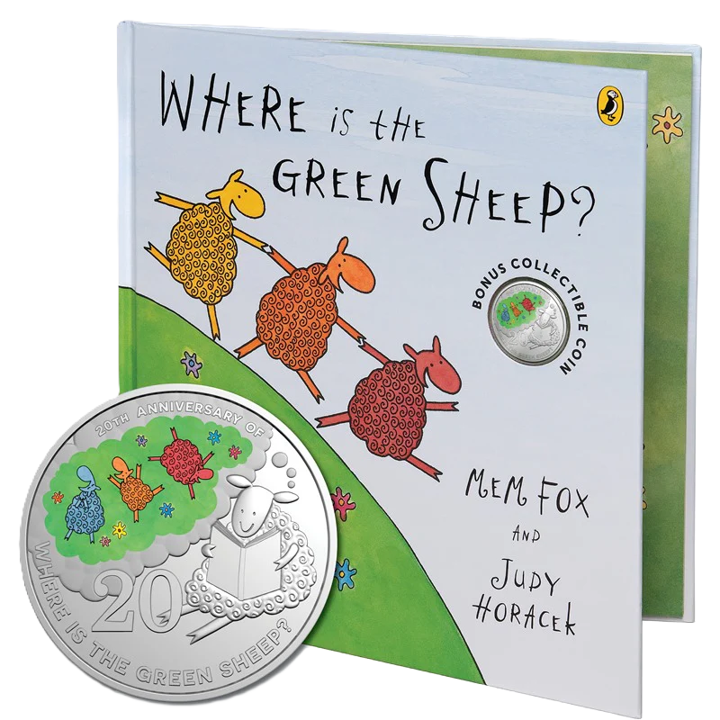 2024 Where is the Green Sheep 20c coin on Special Edition Book & 2023 Edward the Emu 20c coin on Card