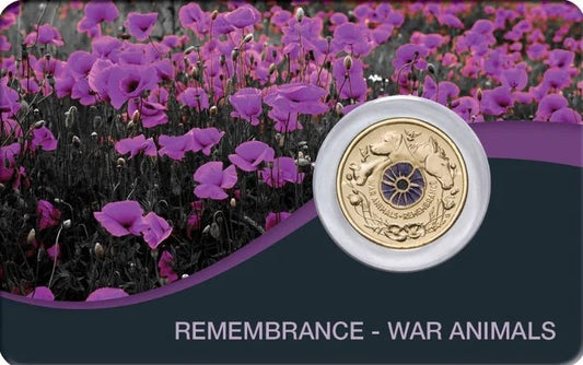 2024 Australia Remembrance Day War Animals$2 Al-Br Colour Uncirculated Coin Pack